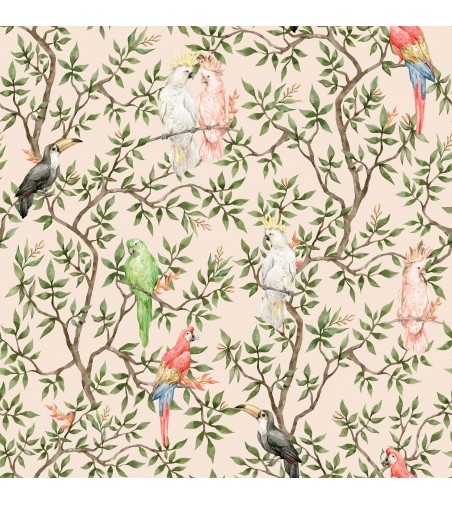 Papel Autoadhesivo Elegant Parrots
