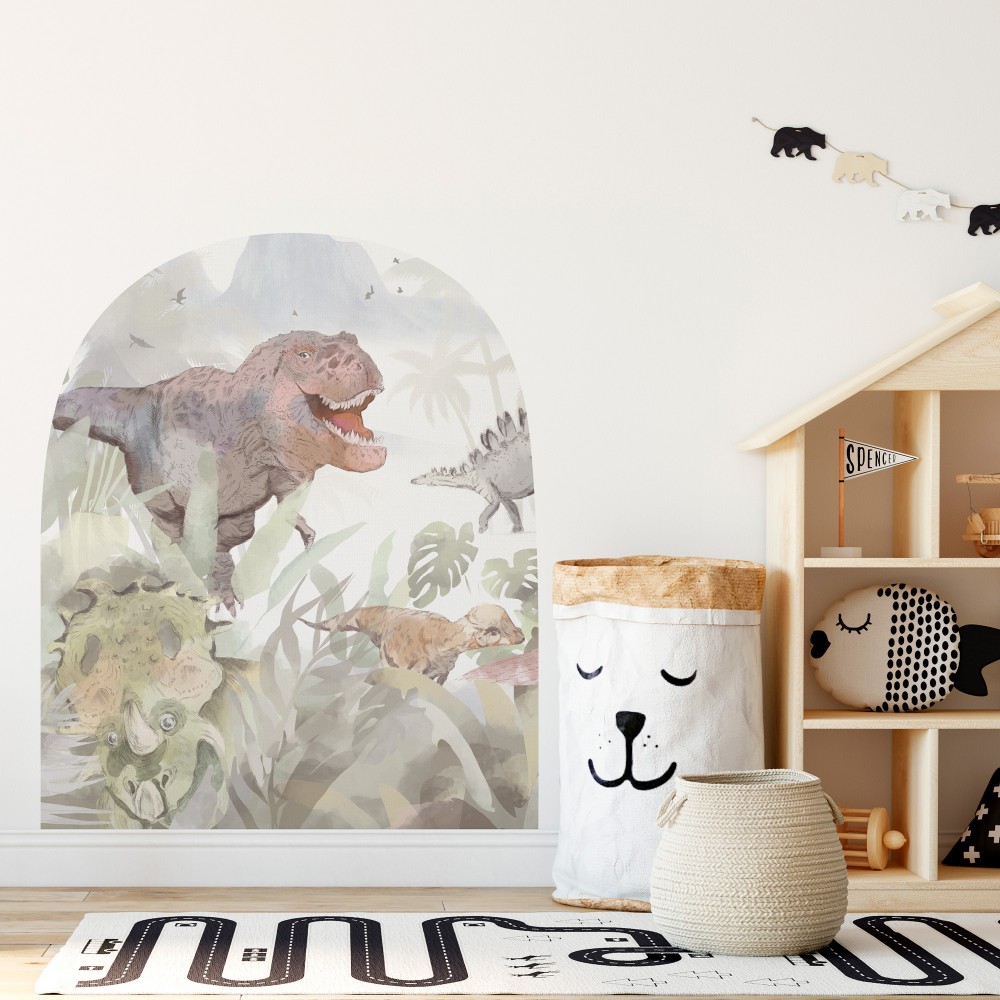 Arco pintado autoadhesivo T-Rex