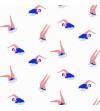 Ambiente del Papel pintado autoadhesivo con estampado Nadadoras Navy